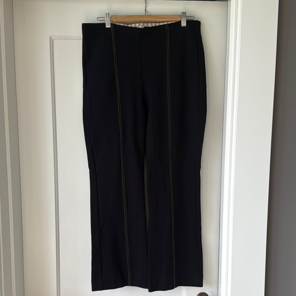 Anthropologie cropped ponte pant with contrast stitching, size medium, NWOT